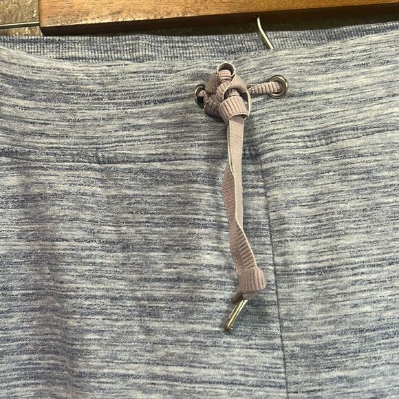 Cropped Joggers Activewear Lounge Casual Heathered‎ Blue Drawstring Womens Pants - Picture 4 of 6